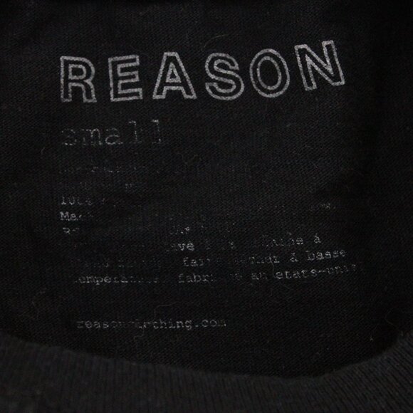 Reason Brand Shirt Mens Small S Black Vintage Retro Malcom X Respect Graphic y2k - Picture 6 of 9